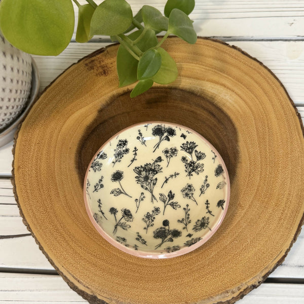 Pink Ring Dish with Wildflowers - Unique Town Boutique