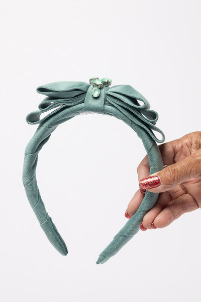 Aqua Blue Bow Headband