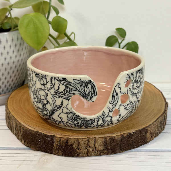 Pink Peony Yarn Bowl - Unique Town Boutique