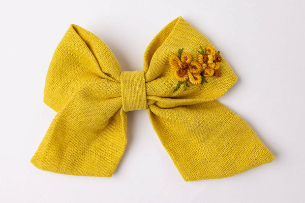 Yellow Kids Hair Bow - Unique Town Boutique