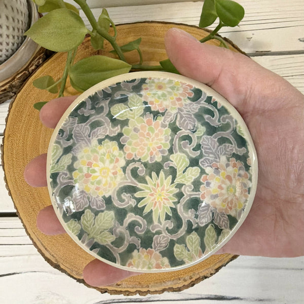 Water colour floral ring dish
