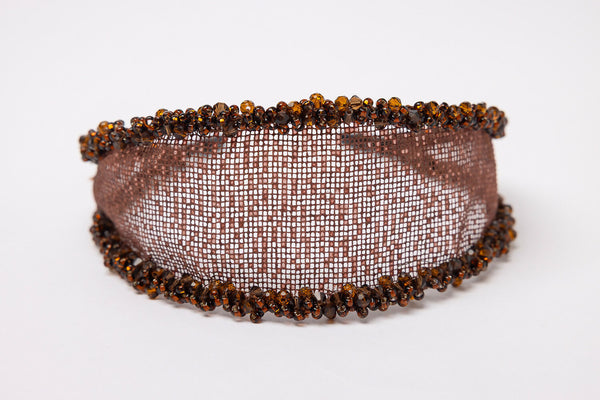 Brown Women's Beaded Headband