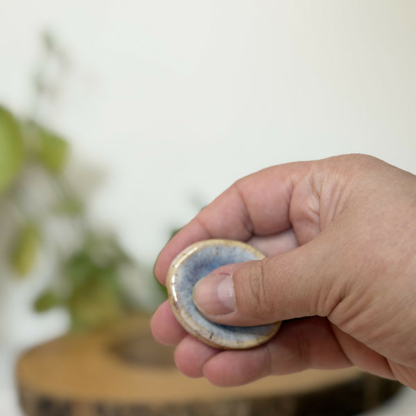 Blue glaze calming stone