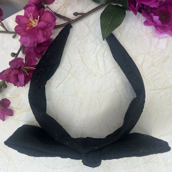 Bow Headband: Noir Elegance