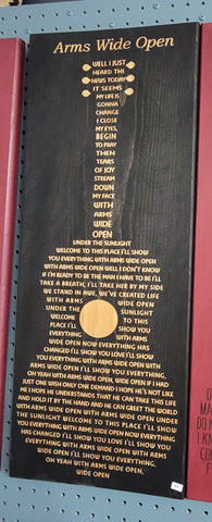 Song lyric wood Display-Arms Wide Open