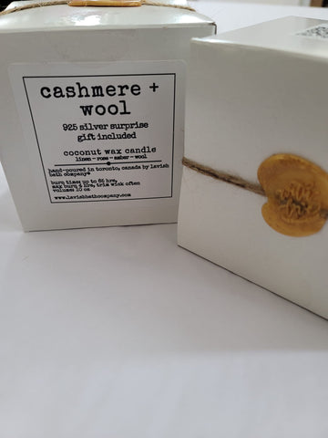 Cashmere + Wool Coconut Wax Candle with surprise 925 Silver Gift