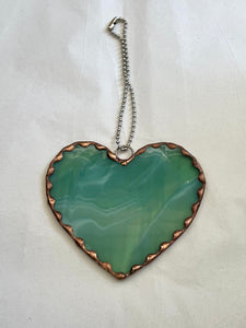 Stained glass small heart - Light green