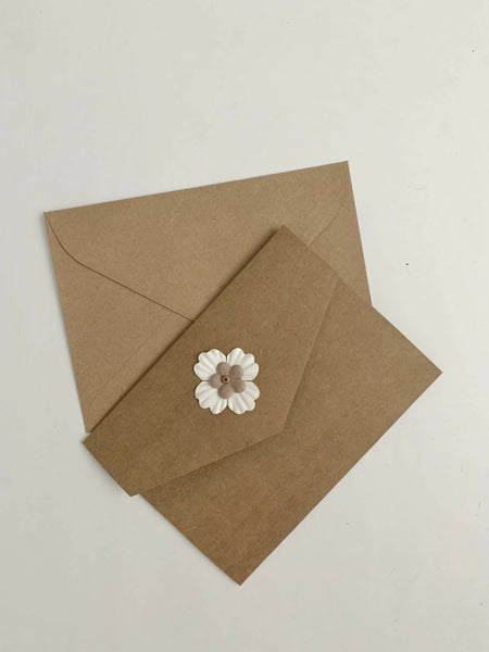 Tri-fold Card with pocket, includes blank note sheet