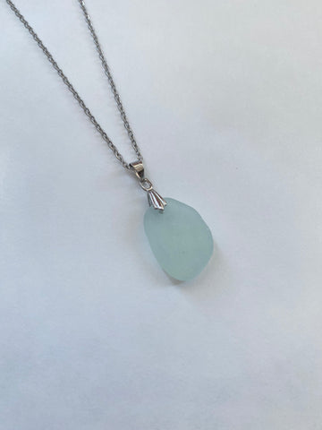 Aqua Beach Glass Necklace