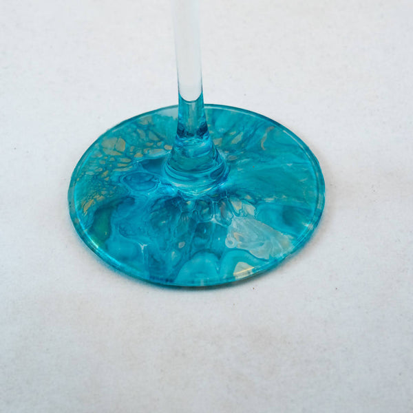 Martini Glass with Unique Painted Base