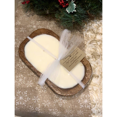Luxury Wood Bowl Soy Coconut Candle