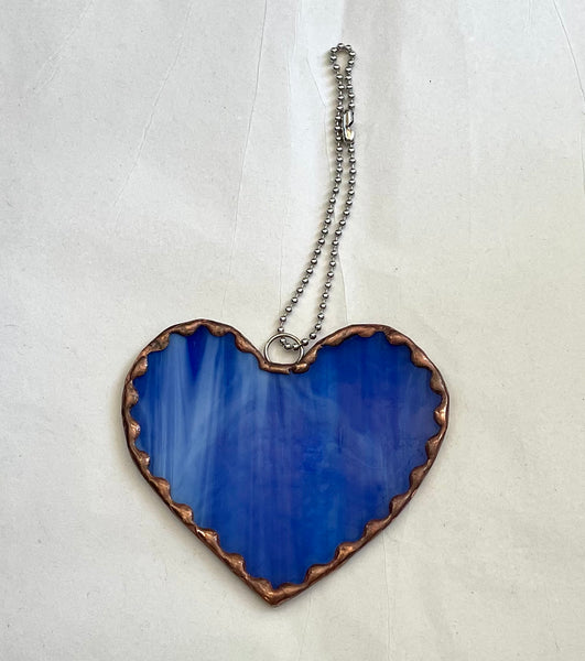 Stained glass small heart - Blue