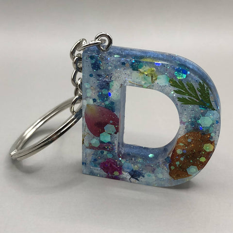 Floral Initial Keychains