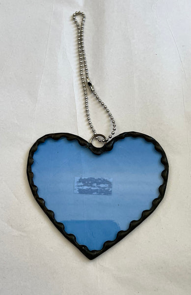 Stained glass small heart - Blue