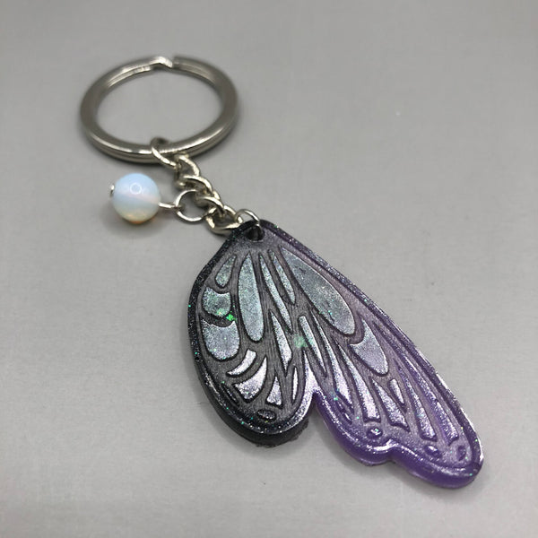 Resin Butterfly Keychain with a Tassel or Gemstone