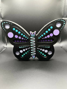 Wooden dotted butterfly