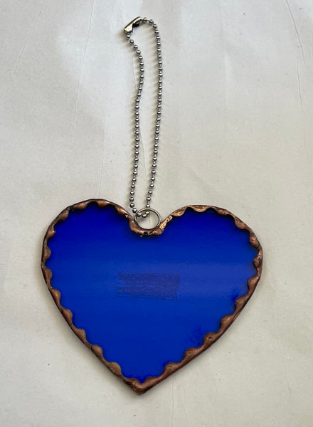 Stained glass small heart - Blue