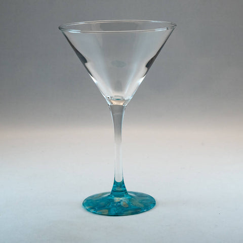 Martini Glass with Unique Painted Base