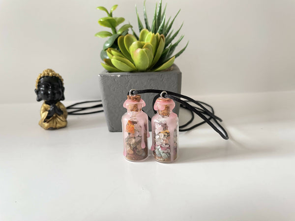 Love and positivity spell Jar necklaces