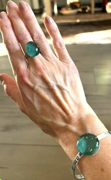 Fused Glass Bracelet & Ring Set