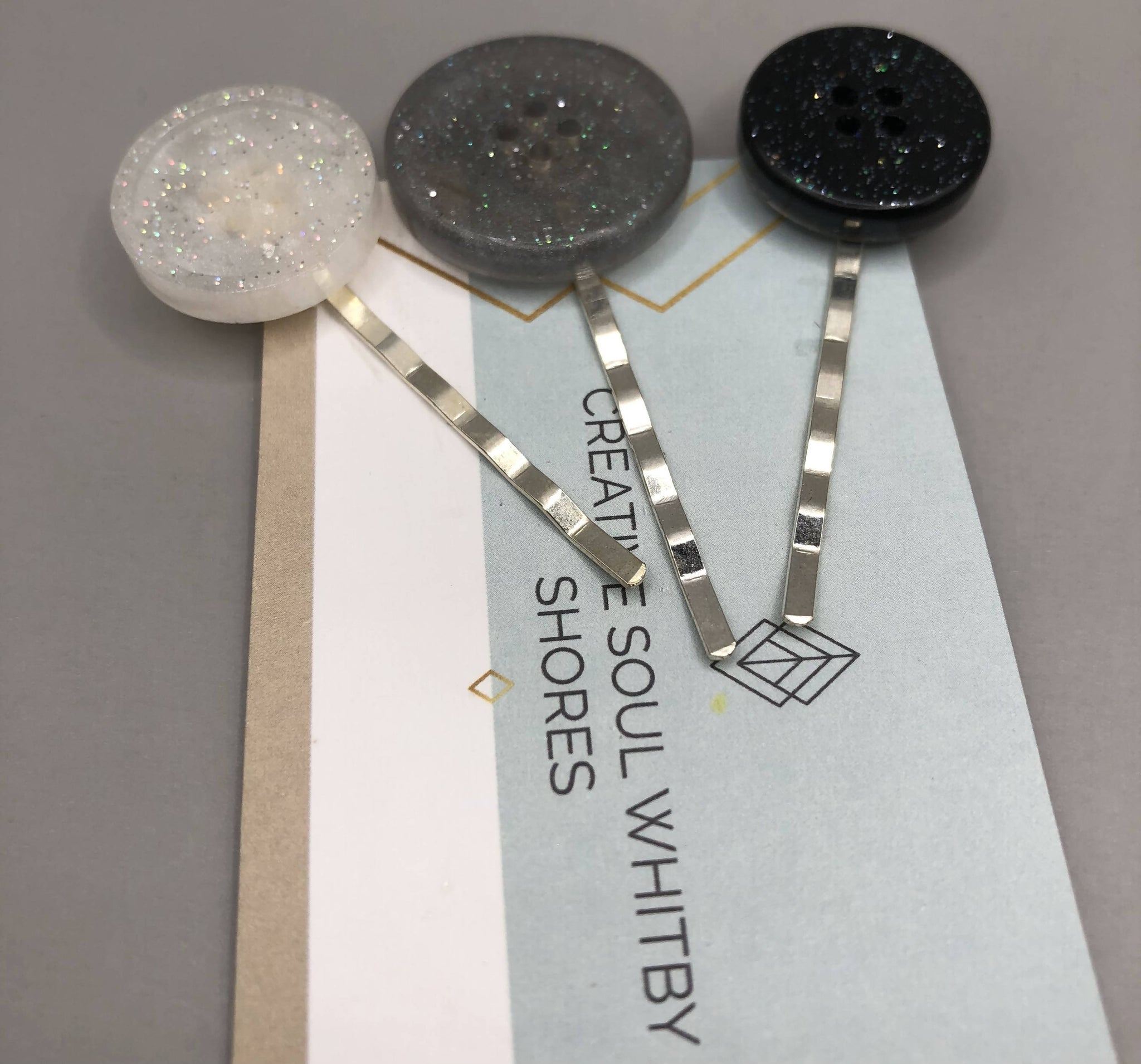 Resin Button Bobbypins