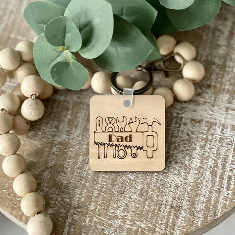 Hardware Tools Dad Keychain