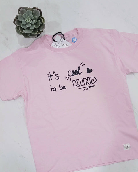 Kids It's Cool To Be Kind T-Shirt - Pink