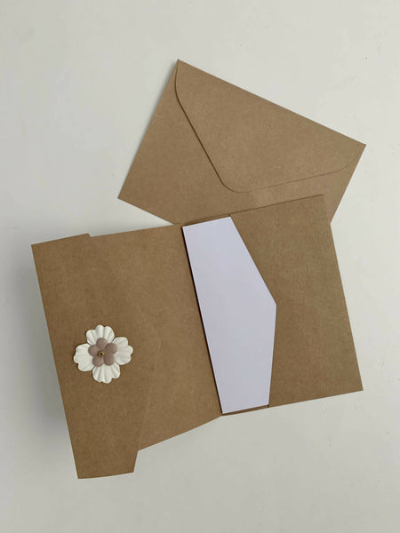 Tri-fold Card with pocket, includes blank note sheet