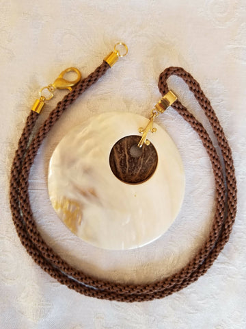 Shell Medallion Kumihimo Necklace