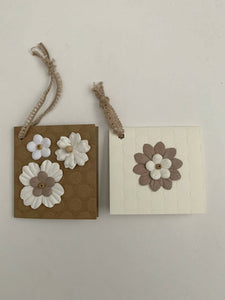 Gift Tags (set of 2) with paper flowers