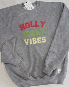 Kids Holly Jolly Vibes Crewneck Sweatshirt - Grey