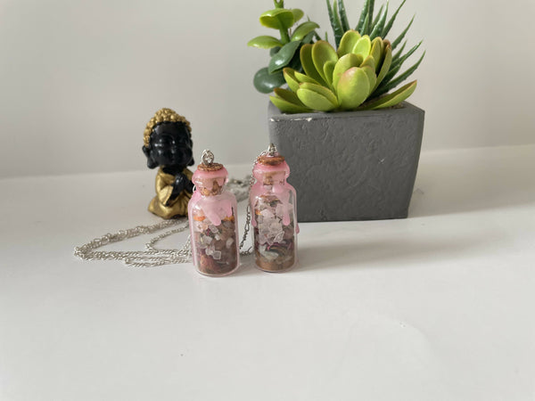 Love & Positivity chain Spell jar necklace