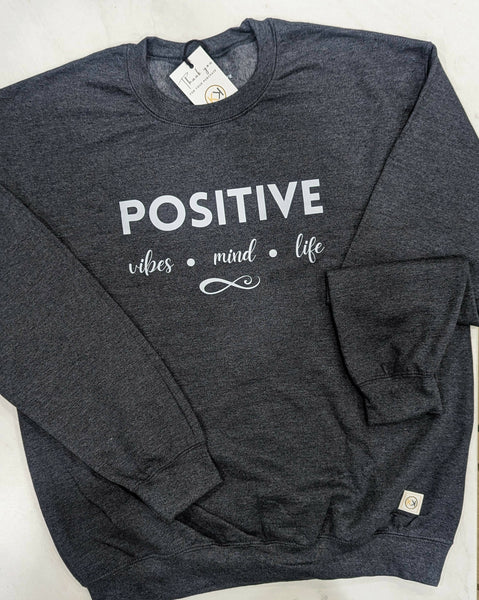 Adult Positive Vibes Crewneck Sweatshirt