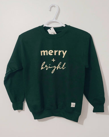 Kids Merry & Bright Christmas Sweatshirt