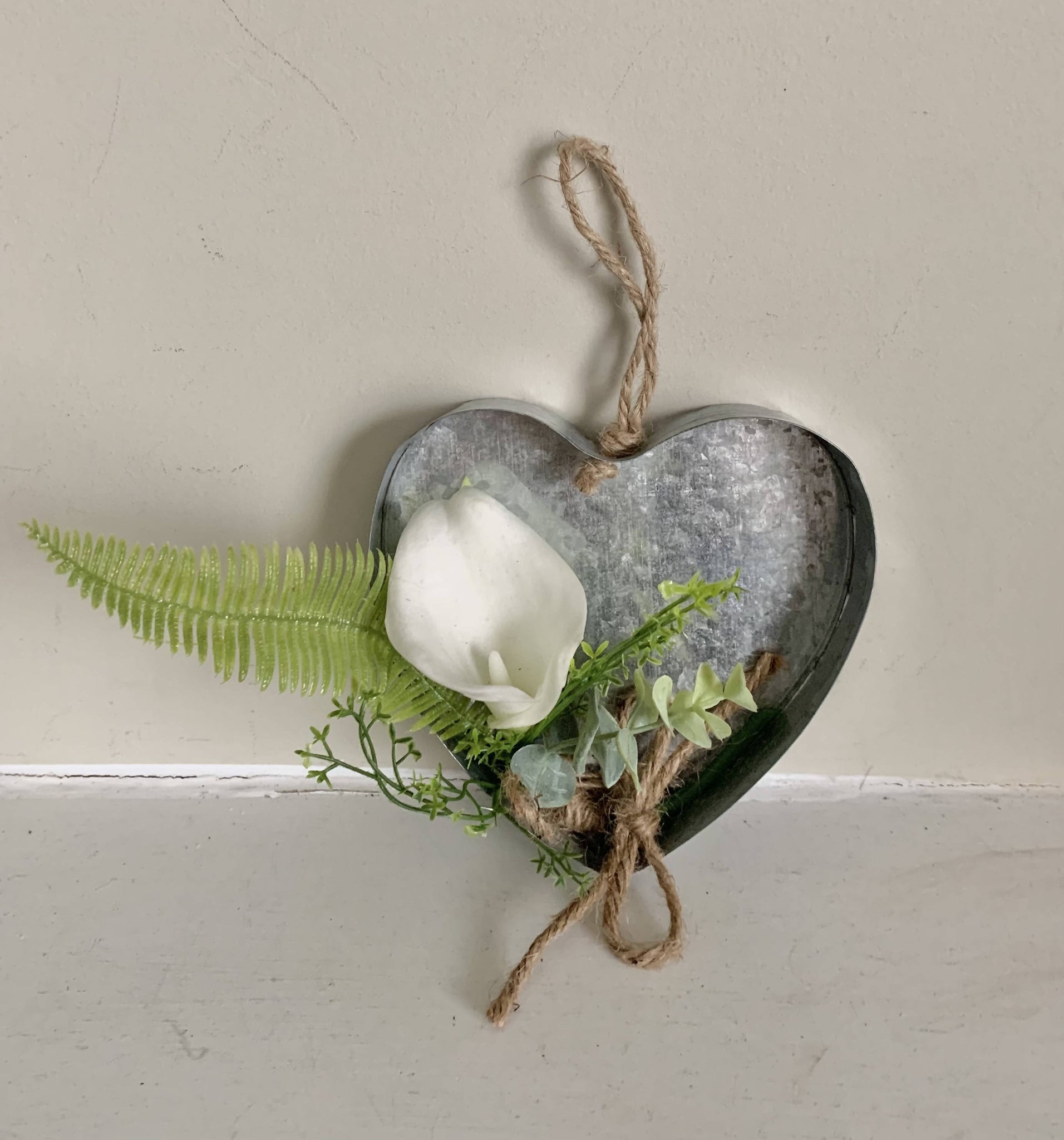 Tin Heart with Calla Lily