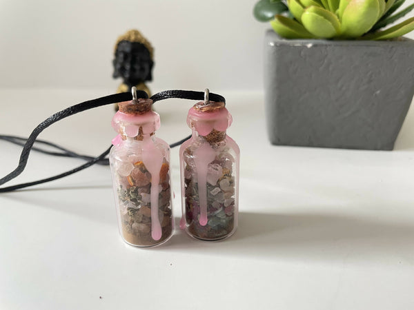 Love and positivity spell Jar necklaces