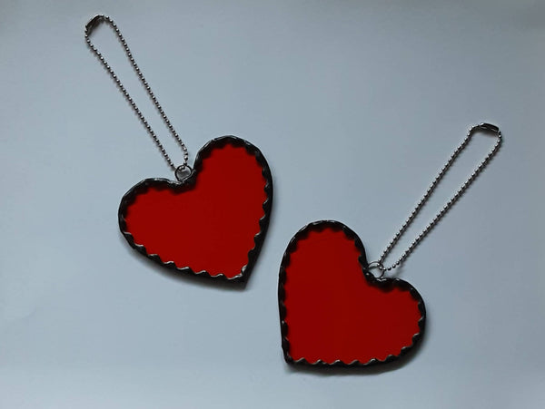 Stained glass small heart - Orange