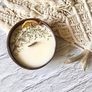 Lemongrass Verbena - Wood Wick Coconut Bowl Candle