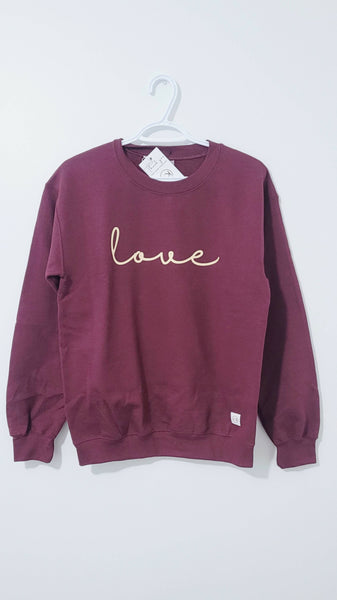 Adult Love Crewneck Sweatshirt - Maroon