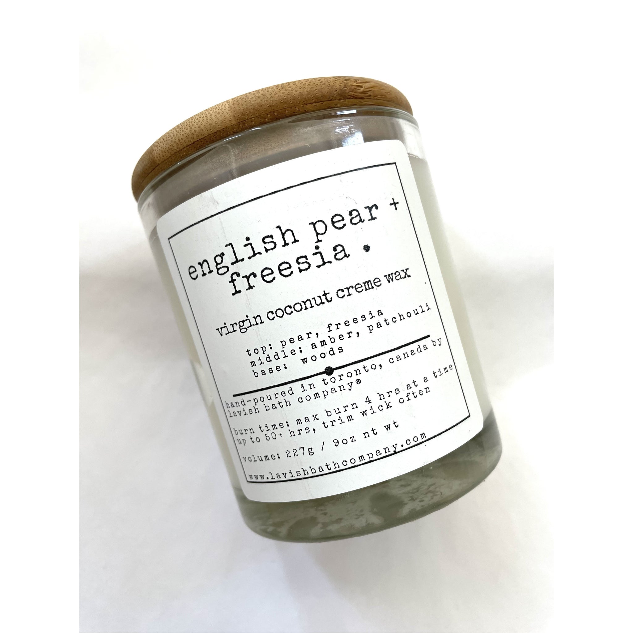 English Pear and Freesia Glass Candle