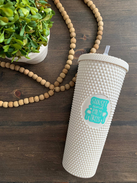 Cream: 24 oz Studded Tumbler