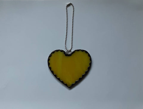 Stained glass small heart - Yellow
