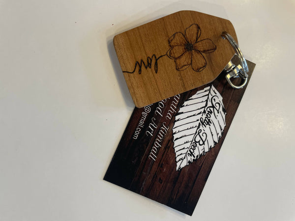 Hand Wood Burned Key Chains