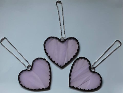 Stained glass small heart - Pink