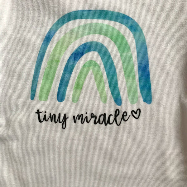 Tiny Miracle Onesie | Green & Blue