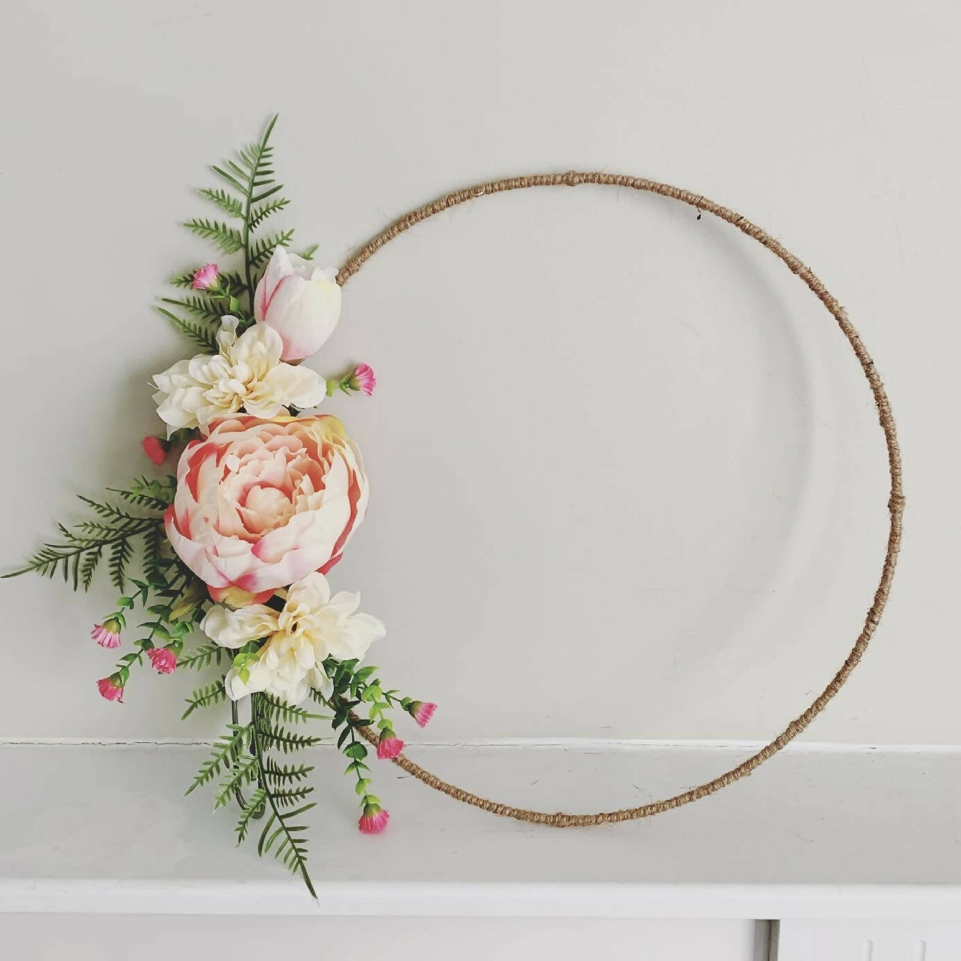 Summer Vibes Peony & Dahlia Rope Hoop Wreath