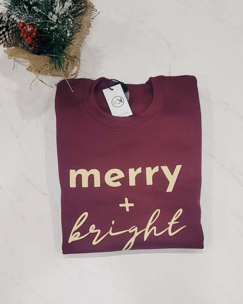 Adult Merry & Bright Christmas Sweatshirt