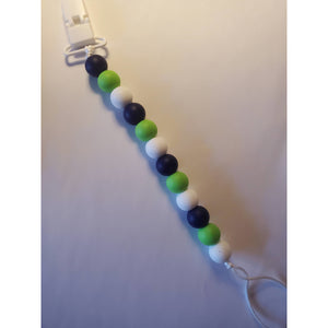 Pacifier Clip - Green/Purple/White