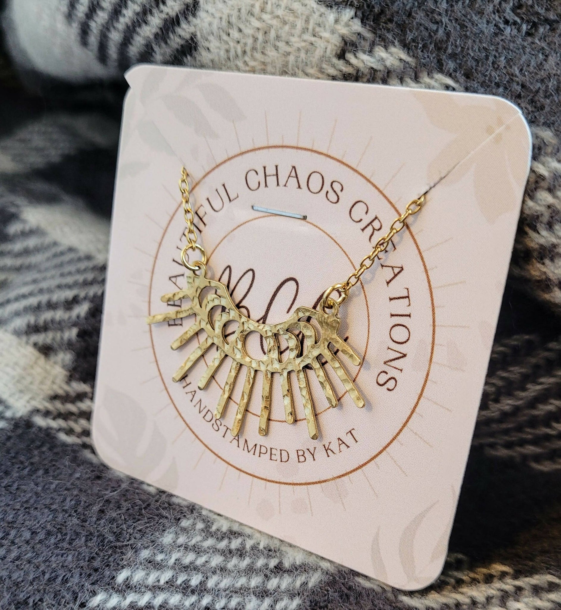 Brass Moon Phase Necklace