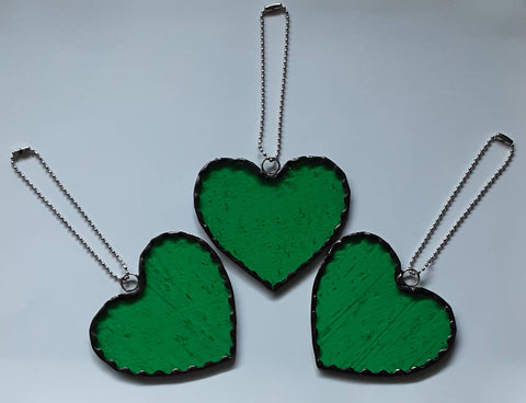 Stained glass small heart - Green